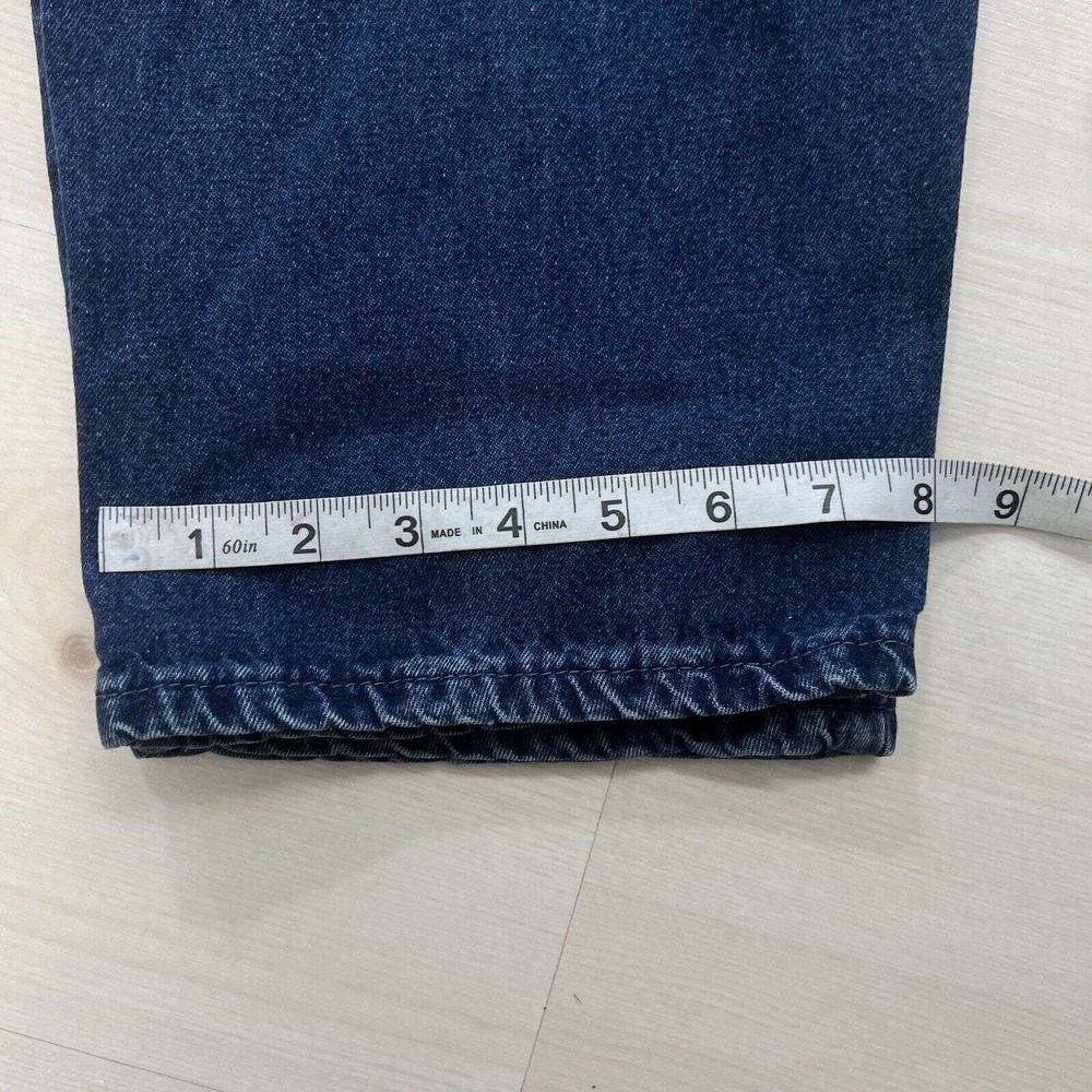Vintage Lee Riveted Baggy Jeans Womens 14 Blue Mom Jeans High Waist USA MADE - Picture 11 of 14